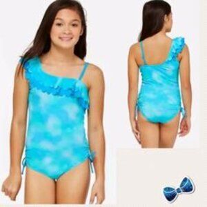 Blue & Green 1 Pcs Justice Swimsuit Size 7